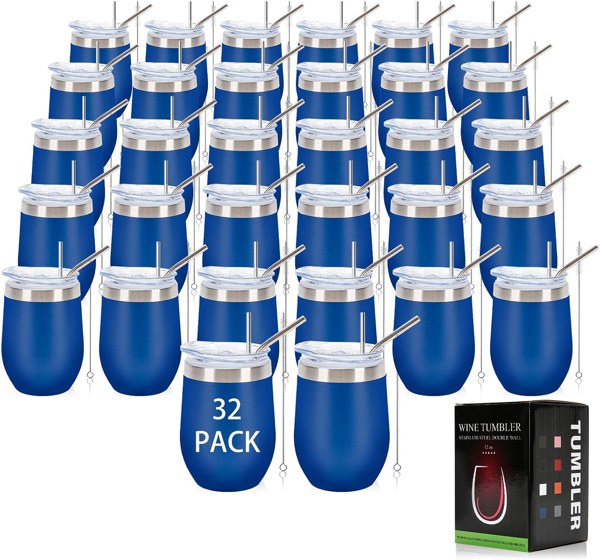 Dark blue wine tumblers